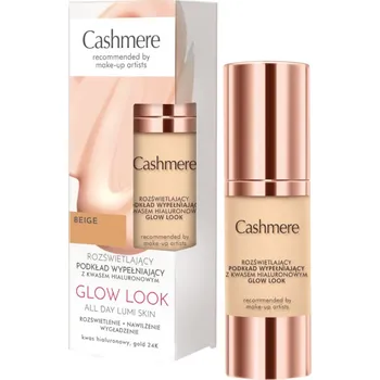 Přípravek na tvář Cashmere rozjasňující make-up na obličej vyplňující s kyselinou hyaluronovou Beige, 30 ml