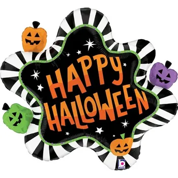 Party dekorace Fóliový balonek Happy Halloween s dýněmi 79 cm
