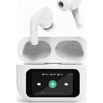 Sluchátka SLUCHÁTKA DO UŠÍ BLUETOOTH TWS S LCD A ANC REDUKCÍ HLUKU BÍLÁ