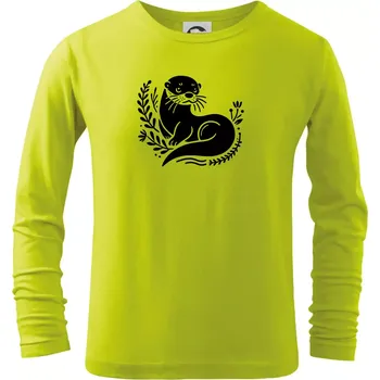 Dětská móda Vydra černobílá - Triko dětské Long Sleeve - 134 cm/8 let ( Limetková )