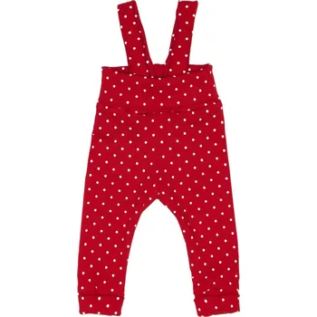 Tepláčky s traky ŽEBRO - puntík červená Velikost: 86