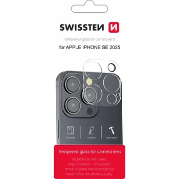 Ochranné sklo Swissten na čočky iPhone 16e (8595217492714) (SWISSTEN ochranné sklo na čočky fotoaparátu pro Apple iPhone 16e – tvrzené 9H sklo, celoplošná ochrana včetně svítilny, transparentní)