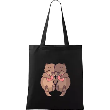 Nákupní taška Zamilované vydry - Taška bavlněná - 42 x 38 cm ( Černá )
