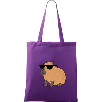 Nákupní taška Hustá kapybara - Taška bavlněná - 42 x 38 cm ( Fialová )