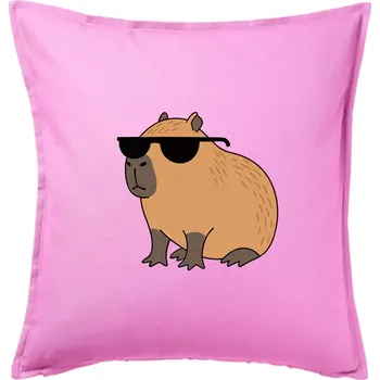 Polštář Hustá kapybara - Polštář 50x50 - 50x50 - Pouze potah ( Růžová )