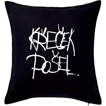 Polštář Křeček Mireček došel - Polštář 50x50 - 50x50 - Pouze potah ( Černá )