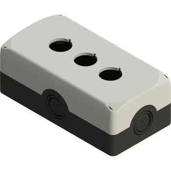 Elektroinstalační krabice PIZZATO Skříňka ES33000 instalační pro 3 otvory 22mm plast černá základna šedý kryt IP69K PZE-ES33000