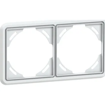 Elektrická zásuvka PCE Rámeček 9022 pro designové zásuvky včetně těsnění, dvojitý, barva bílá PC-9022