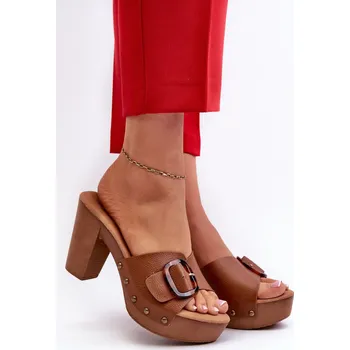 Dámské sandále Dámské sandály z ekokože s nastavitelným páskem a podpatkem, 36 i240_215686_2:36