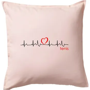 Polštář Moje srdce bije pro tenis - Polštář 50x50 - 50x50 - Pouze potah ( Světle růžová )