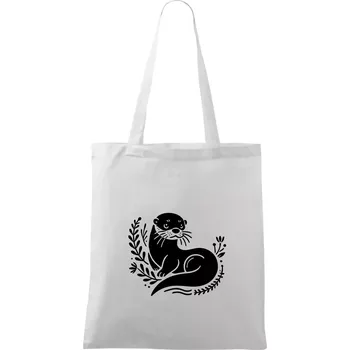 Vydra černobílá - Taška bavlněná - 42 x 38 cm ( Bílá )