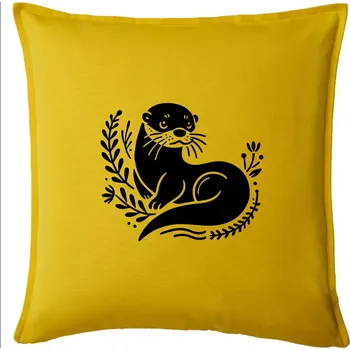Polštář Vydra černobílá - Polštář 50x50 - 50x50 - Pouze potah ( Žlutá )