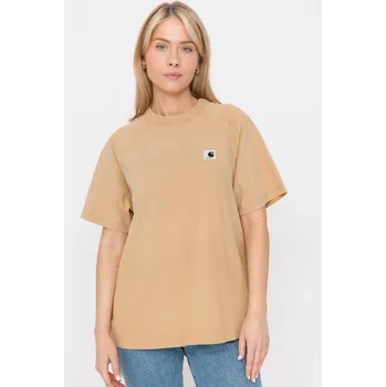 Dámské tričko Carhartt WIP Hudson (dusty h brown/chalk wash) S, hnědá