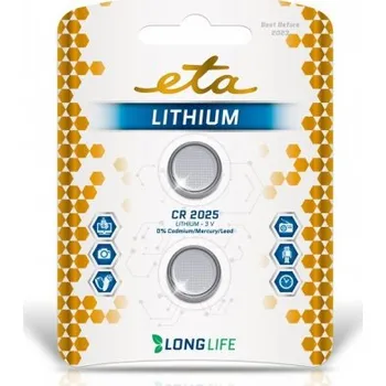 Článková baterie Baterie lithiová ETA PREMIUM CR2025, blistr 2ks