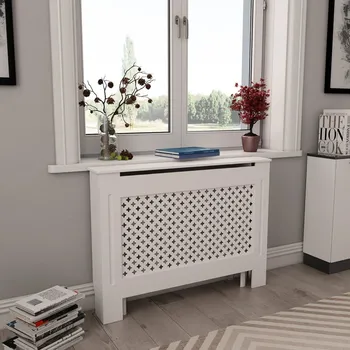 Hlavice pro radiátor zahrada-XL Kryty na radiátor 2 ks bílé 112 x 19 x 81,5 cm MDF 3051377