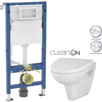 Klozet GEBERIT DuofixBasic bez tlačítka + WC CERSANIT CLEANON PARVA + SEDÁTKO 458.103.00.2 X PA1