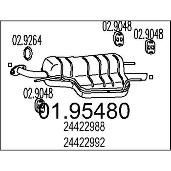 Tlumič výfuku Zadní tlumič výfuku MTS 01.95480