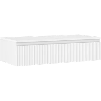 Koupelnový nábytek Mexen Rivel Koupelnová skříňka pod umyvadlo 100 cm s deskou, 1 zásuvka, rýhovaná, bílý mat - 91A20-10023-1-BFC01 Koupelnové skříňky