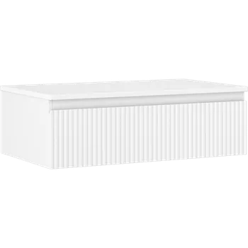 Koupelnový nábytek Mexen Rivel koupelnová skříňka pod umyvadlo 80 cm s deskou, 1 zásuvka, rýhovaná, bílá matná - 91A20-08023-1-BFC01 Koupelnové skříňky