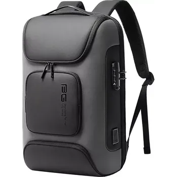 Městský batoh BANGE Business batoh s USB + zámek KEREM Šedý 25L