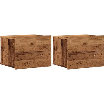 Noční stolek Závěsná noční stolek 40x32x30 cm staré dřevo