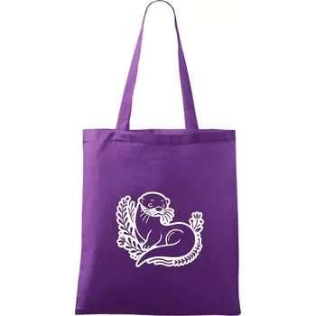 Vydra černobílá - Taška bavlněná - 42 x 38 cm ( Fialová )