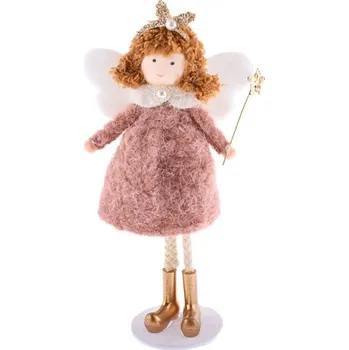 Vánoční dekorace Vánoční dekorace Víla 17cm, starorůžové šaty