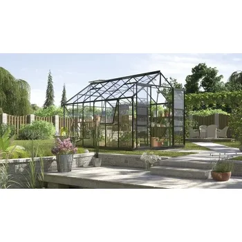 Pěstitelství Skleník Vitavia Jupiter 9900 skleněný 3 mm 257 x 383 cm černý