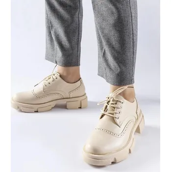 Dámské polobotky Solea béžové šněrovací polobotky, 38 i240_206483_2:38