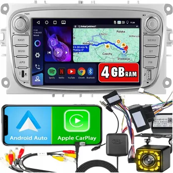 Autorádio Autorádio do auta Ford Mondeo MK4 Focus MK2 MK3 Galaxy CarPlay WiFi USB-C