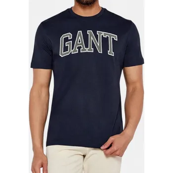 Pánské tričko Pánské modré triko Gant - Velikost S, Barva Modrá 56407 2003007