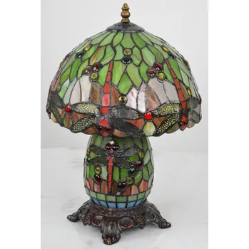 Stojací lampa Tiffany lampa s vážkami - svítící podstavec