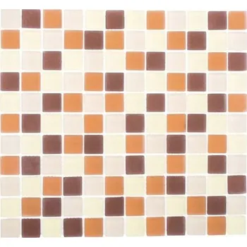 Obklad Skleněná mozaika, obklad mix hnědá-béžová