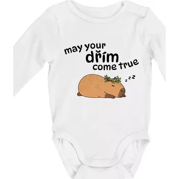 May your dřím come true - Body kojenecké s dlouhým rukávem - Dlouhý r. 6-12 měs ( Bílá )