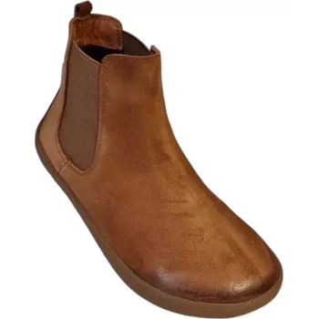 Dámské polobotky Barefoot kožené chelsea beBare Milan tobacco 37
