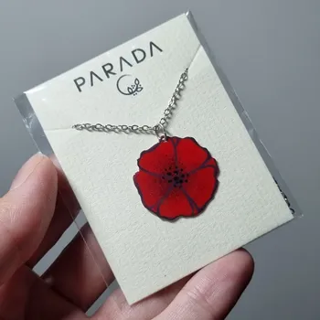 Náhrdelník Smaltovaný náhrdelník - vlčí mák