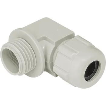 Rozvaděč AGRO Kabelová vývodka, úhlová, 90°, plastová, světle šedá, závit Pg11 AG-5215.11.105