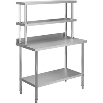 Přepravka na jídlo zahrada-XL Kuchyňský pracovní stůl s policí 120x60x150 cm nerezová ocel 3054471