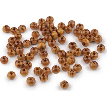 Korálek Dřevěné korálky Strip Ø6 mm Varianta: 4 borovice hnědá tmavá, Balení: 10 g