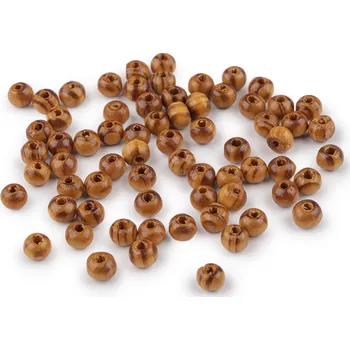Korálek Dřevěné korálky Strip Ø6 mm Balení: 10 g, Varianta: 4 borovice hnědá tmavá - 8596475218863