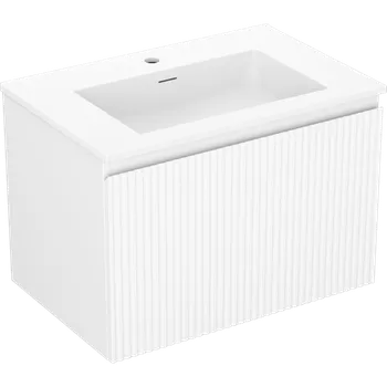 Koupelnový nábytek Mexen Rivel koupelnová skříňka 70 cm s umyvadlem Otis, 1 zásuvka, vroubkovaná, bílý mat - 91A20-07047-1-BF01-W18M01 Skříňky s umyvadlem