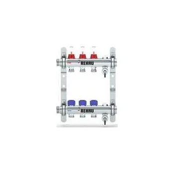 rozdělovač topení REHAU Nerezový rozdělovač HKV-D 3 topné okruhy s průtokoměry, 13801301200