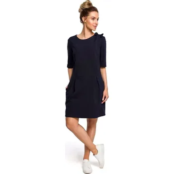 Dámské šaty Dámské pletené mini šaty s mašlí a spadlým pasem, XXL i240_127558_2:XXL