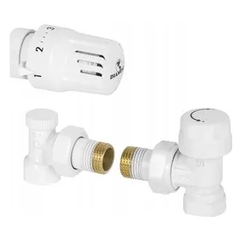 Ventil Sada termostatických rohových ventilů k radiátoru, bílá, 1/2" Diamond