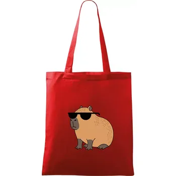 Nákupní taška Hustá kapybara - Taška bavlněná - 42 x 38 cm ( Červená )