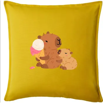 Polštář Kapybara se zmrzlinou - Polštář 50x50 - 50x50 - Pouze potah ( Žlutá )