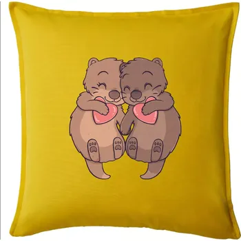 Polštář Zamilované vydry - Polštář 50x50 - 50x50 - Pouze potah ( Žlutá )