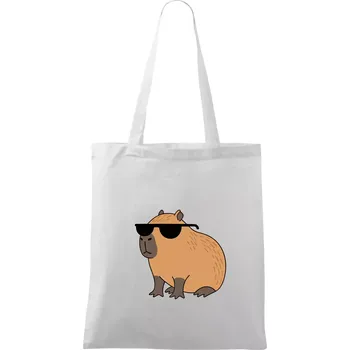 Hustá kapybara - Taška bavlněná - 42 x 38 cm ( Bílá )