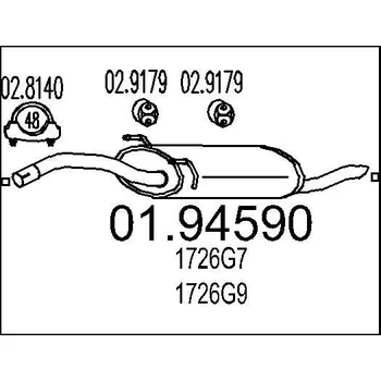 Tlumič výfuku Zadní tlumič výfuku MTS 01.94590