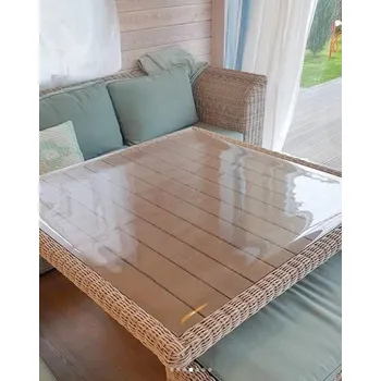 ubrus Mekke sklo Ubrus na stůl z měkkého skla 90x51 cm Ubrus: Průhledná lesklá folie